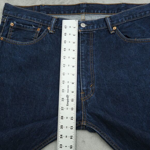 Levi's 505 Jeans Mens Size 40x30 Blue Regular Straight 100% Cotton Denim Dark - Picture 15 of 16